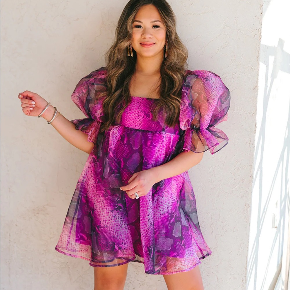 BETSY PUFF SLEEVE BABYDOLL DRESS - JAFAAR